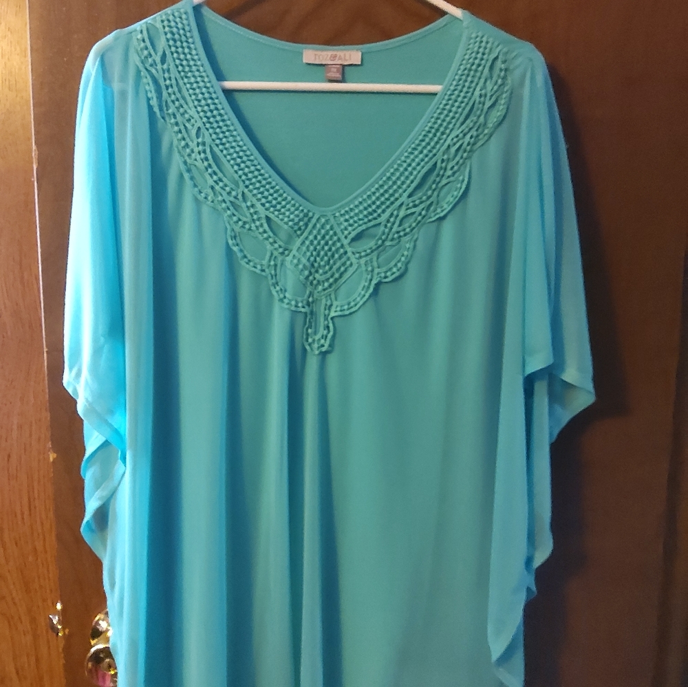 Plus size butterfly sleeve top